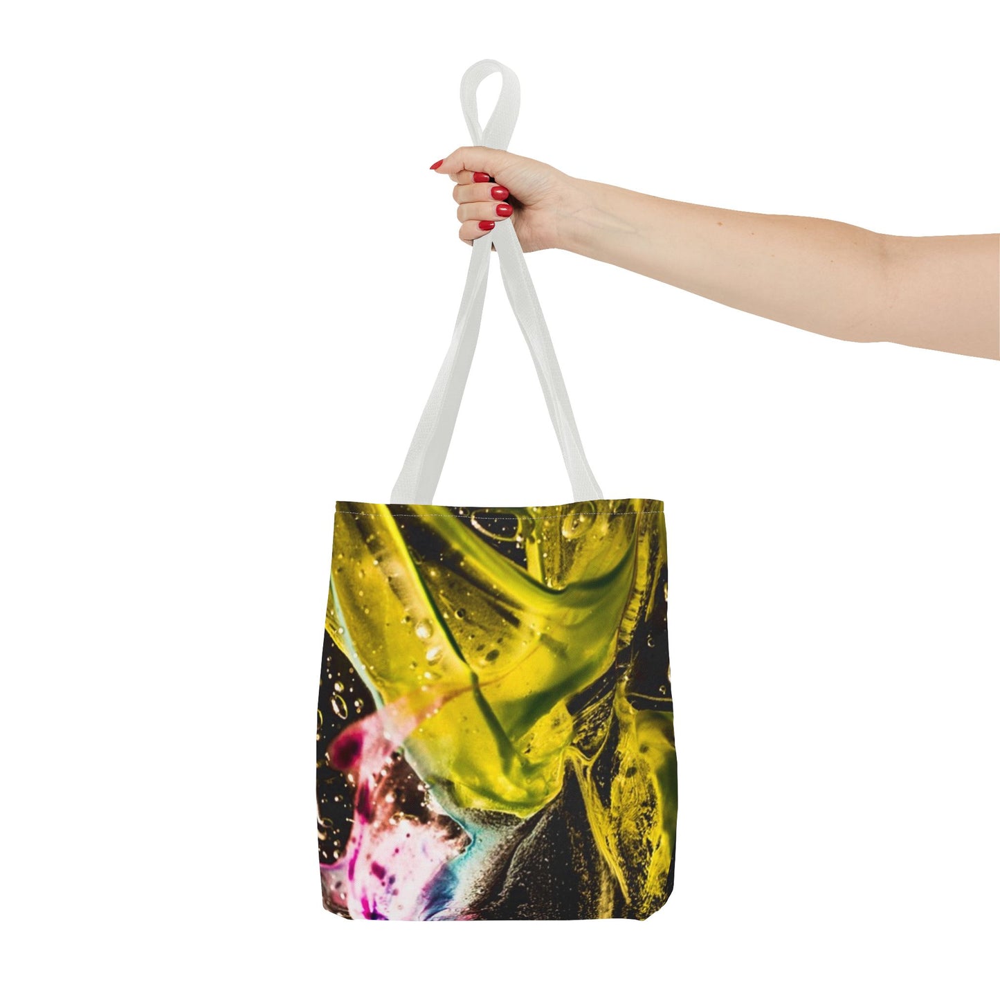 Vibrant Abstract Art Tote Bag, Colorful Reusable Shopper