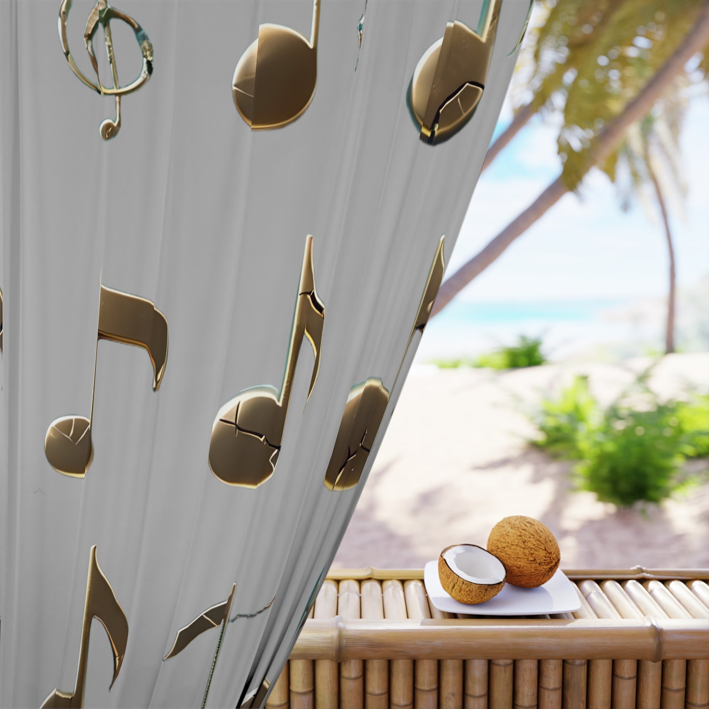 Musical Note Window Curtains Elegant Home Decor, Music Lovers Gift
