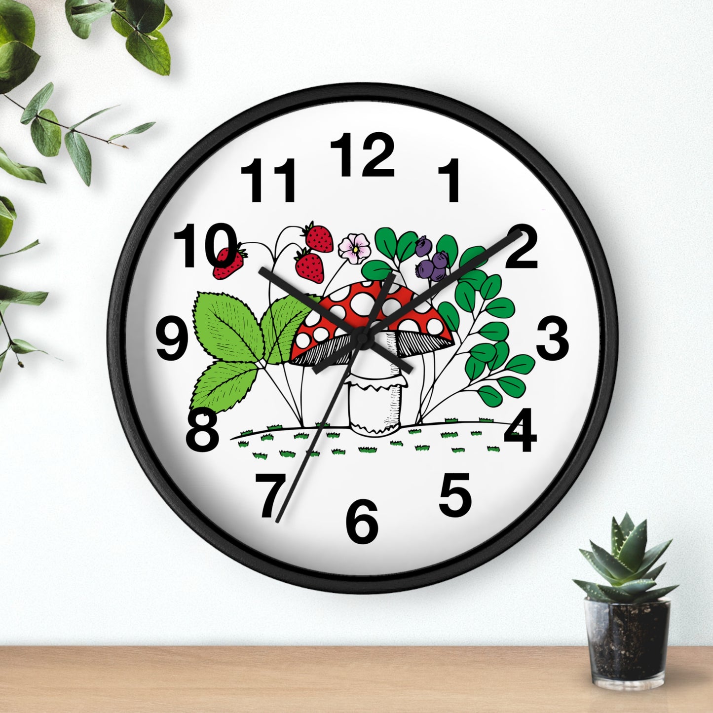 Whimsical Mushroom Wall Clock - Enchanting Home Decor, Boho Aesthetic, Unique Gift for Nature Lovers, Kids Room, Garden Theme