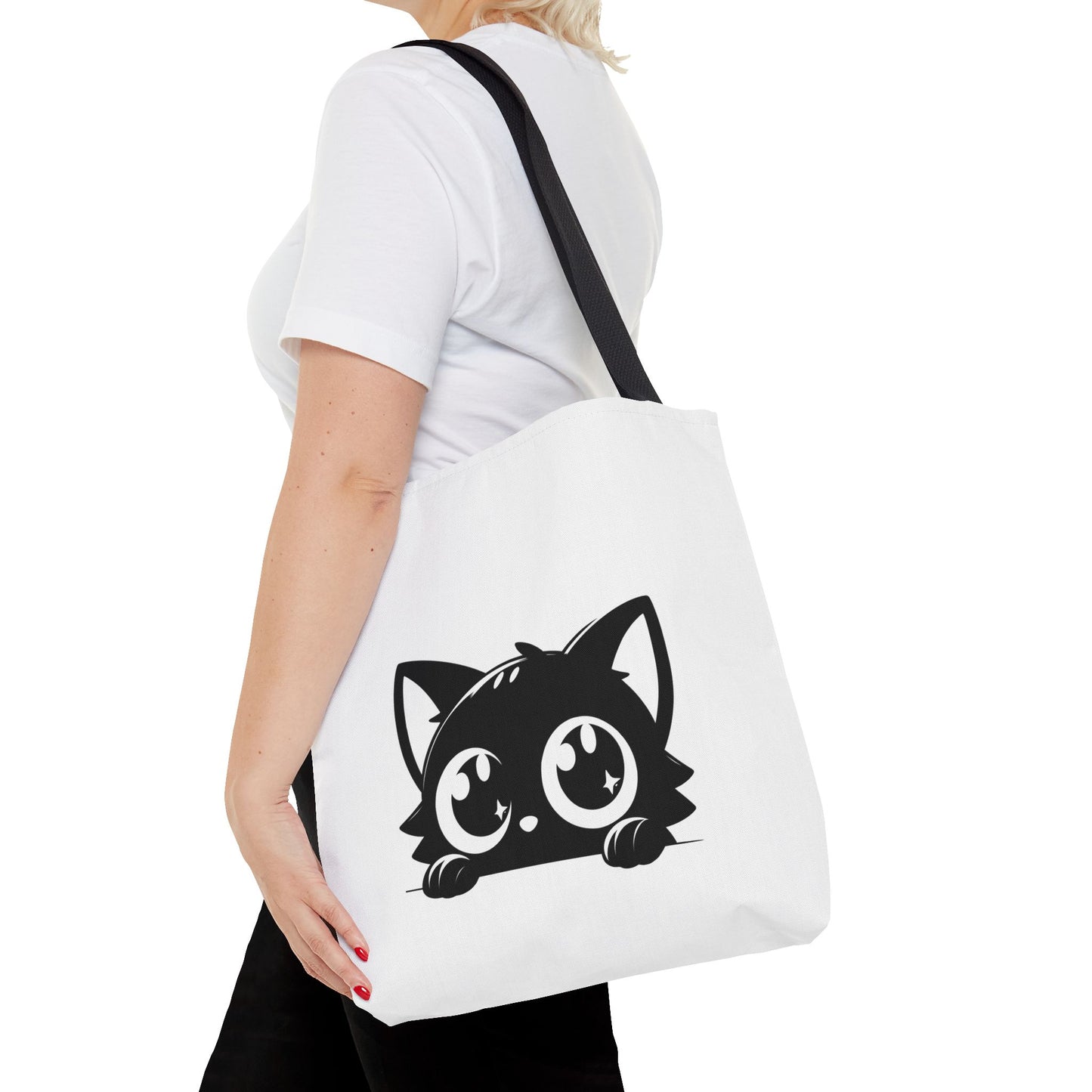 Adorable Cat Face Tote Bag | Cute Kitten Shopping Bag | Gift for Cat Lovers | Everyday Use | Eco-Friendly Accessory