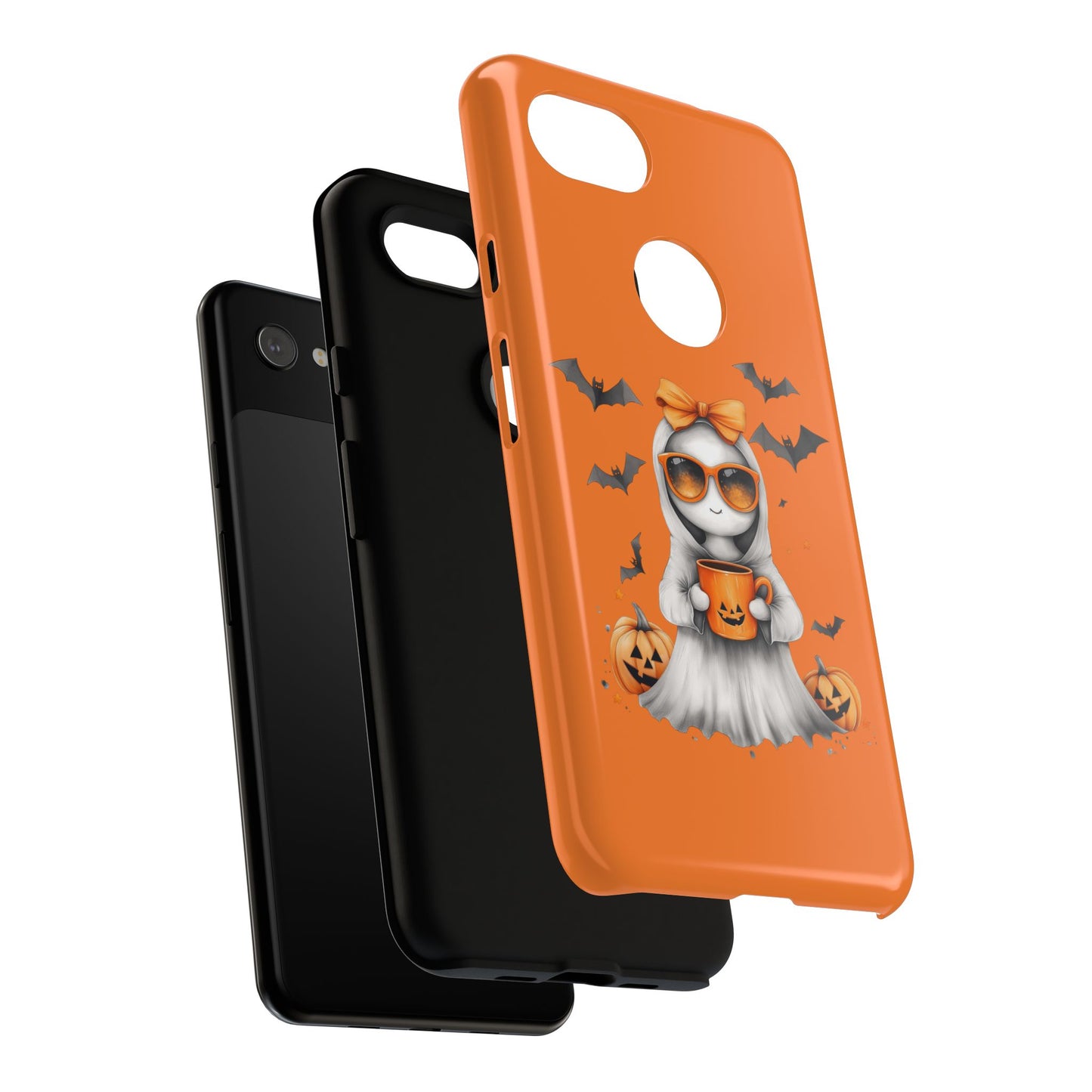 Halloween Ghost Phone Case, Cute Cat Ghost Case, Autumn Phone Cover, Spooky Season Gift, Trick or Treat Case