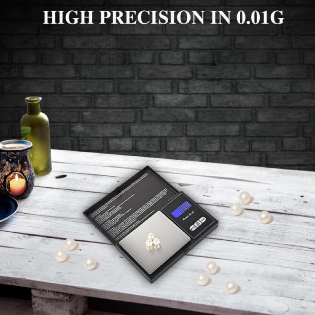 200g X 0.01g Digital Pocket Scale, with Backlit LCD Display, Small Mini Digital Pocket Gram Scale for Kitchen Jewelry Herb (Ordinary)