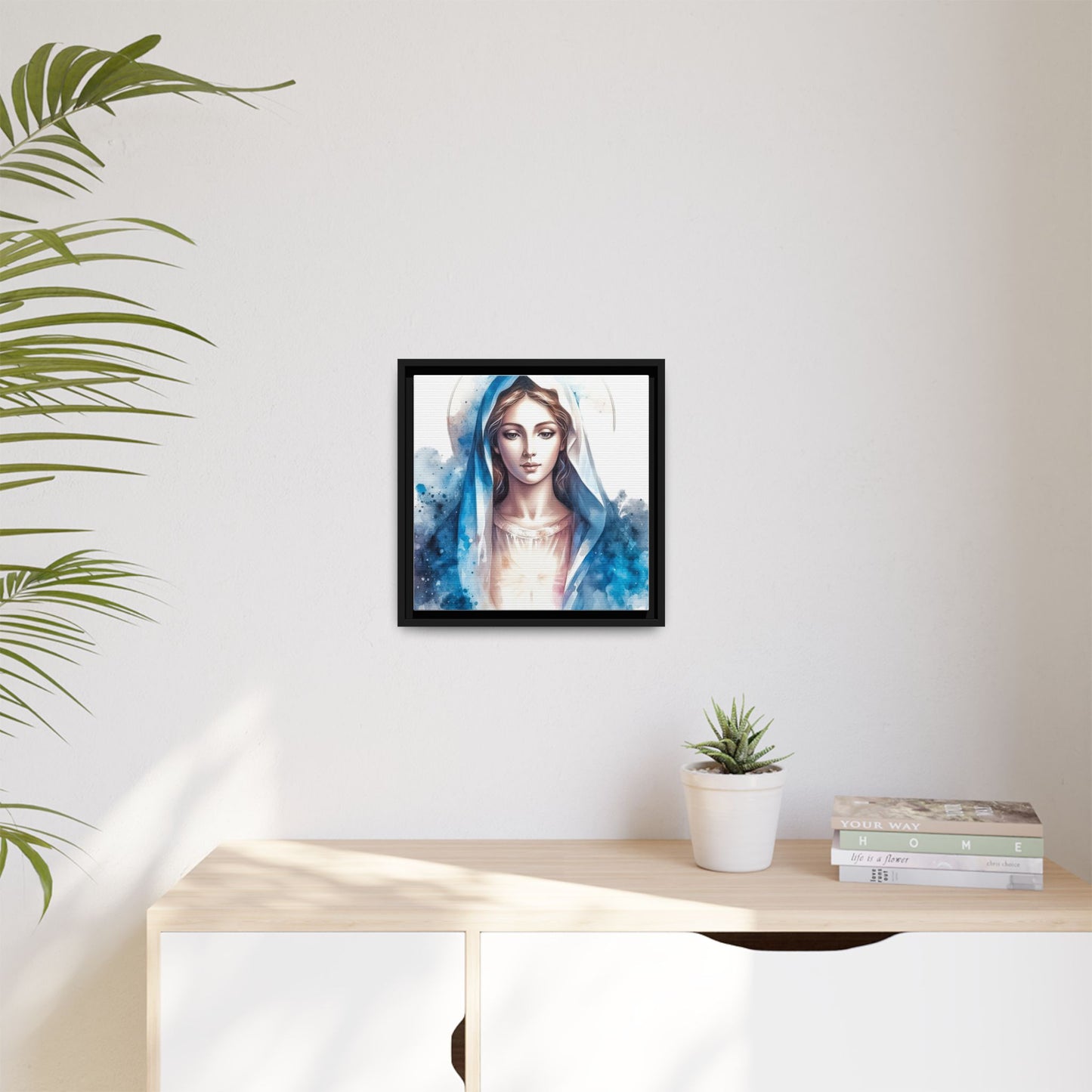 Framed Canvas Art Print, Spiritual Decor, Religious Artwork, Wall Decor, Gift for Faith, Elegant Home Decoration