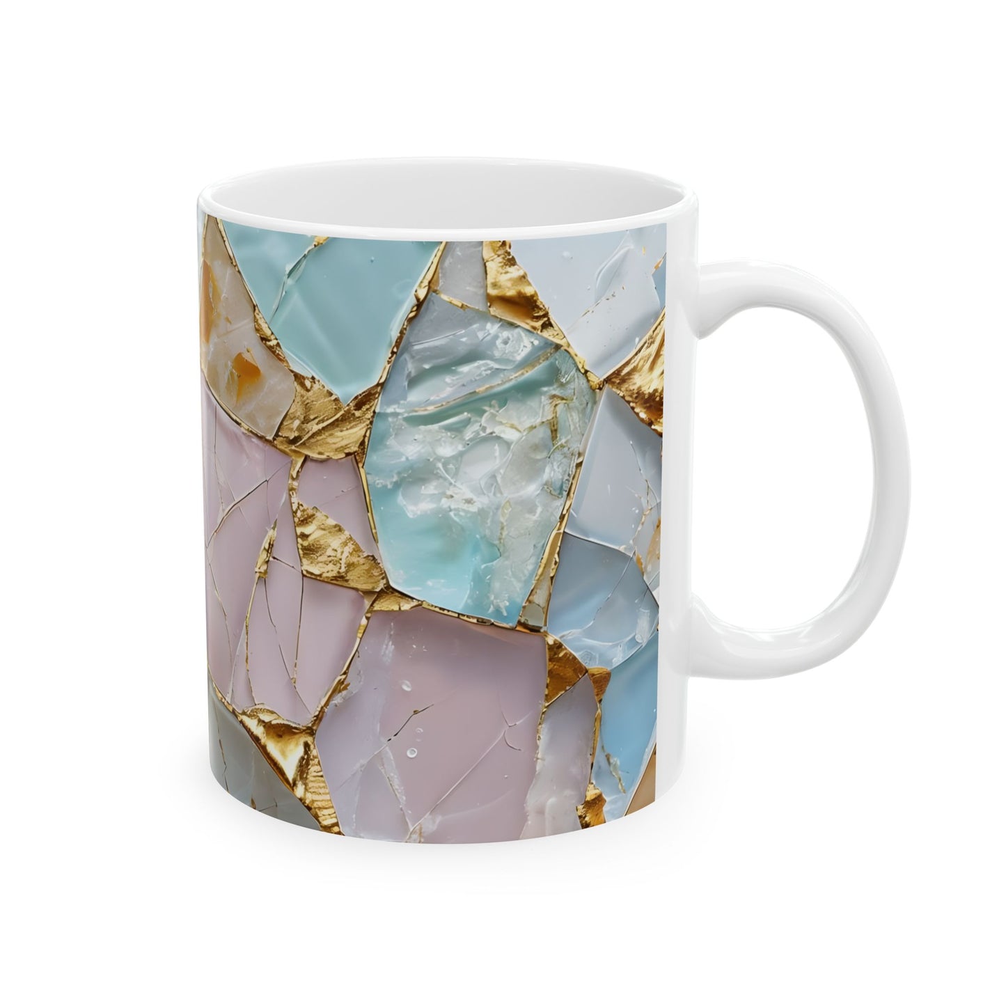 Elegant Geometric Ceramic Mug, Stylish Coffee Cup