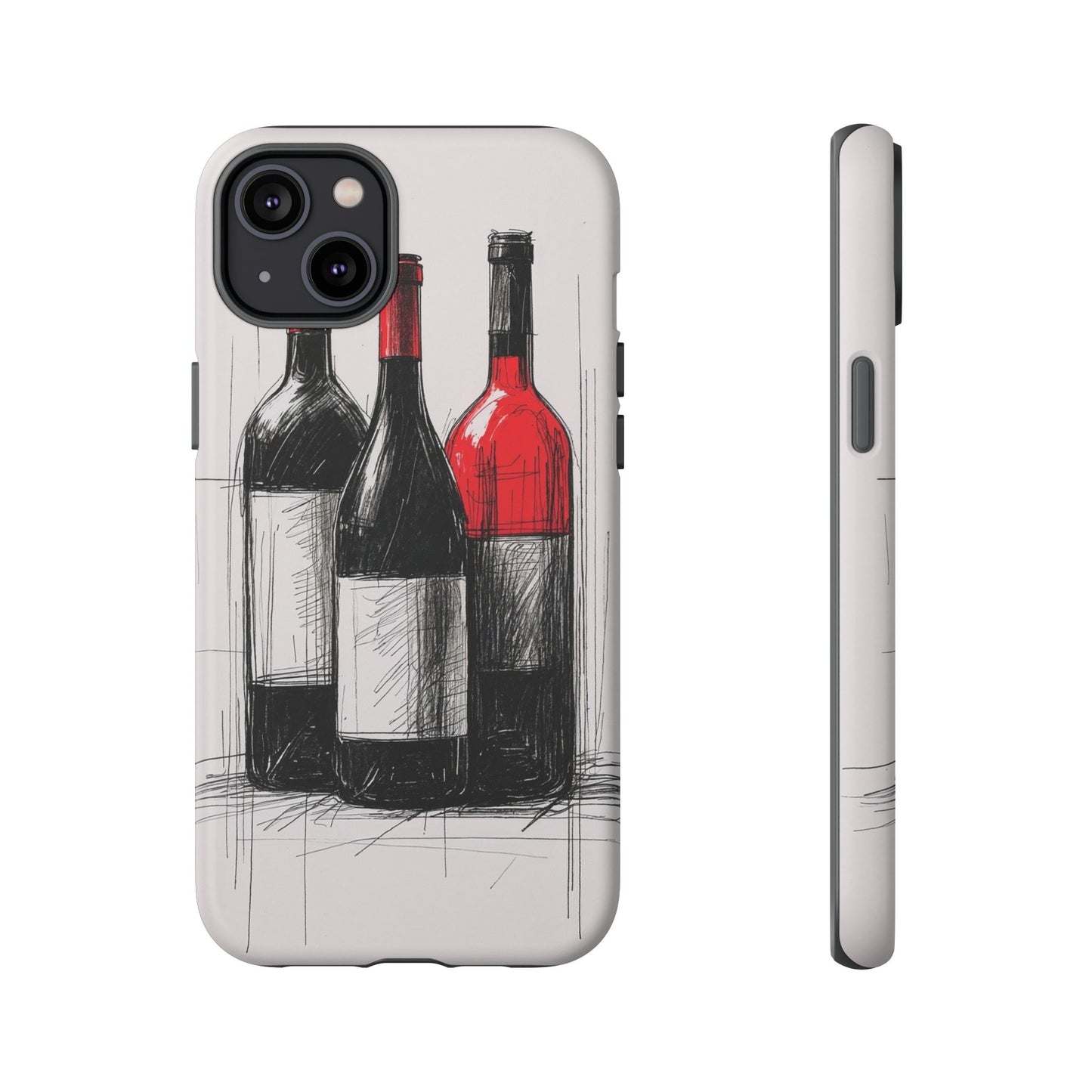 Wine Lover's Phone Case, Tough Phone Cover, Artistic Wine Design, Gift for Wine Enthusiasts, Customizable Case, Unique Wine Art