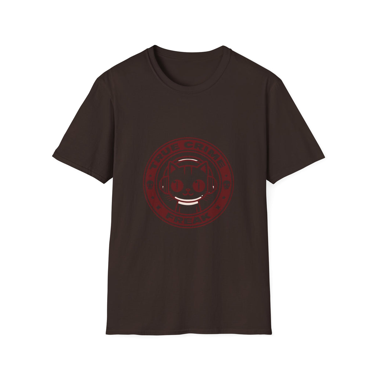 True Crime Freak Cat T-Shirt – Cute Kitty Badge Tee for True Crime Fans