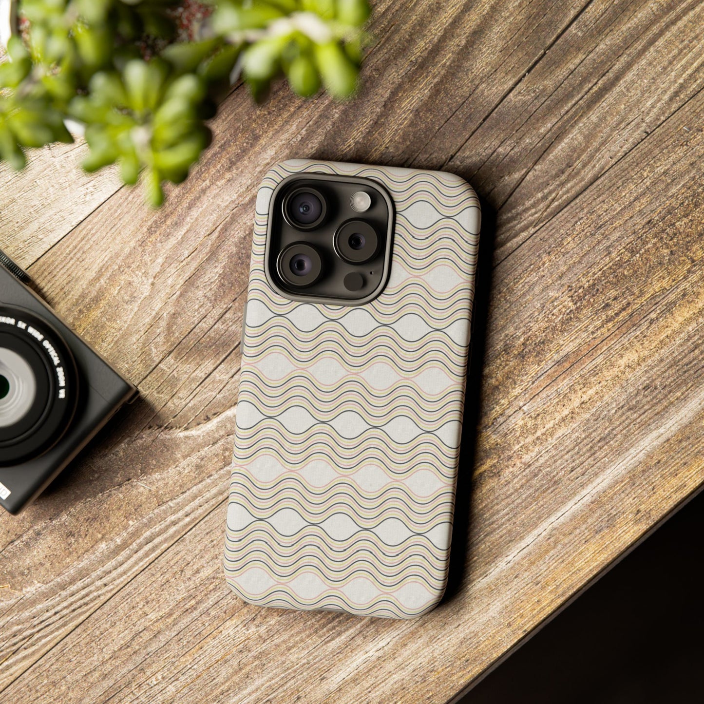 Stylish Phone Case for Tough Protection, Wavy Design, Chic Accessory, Gift for Her, Trendy Tech, Holiday Gift Idea