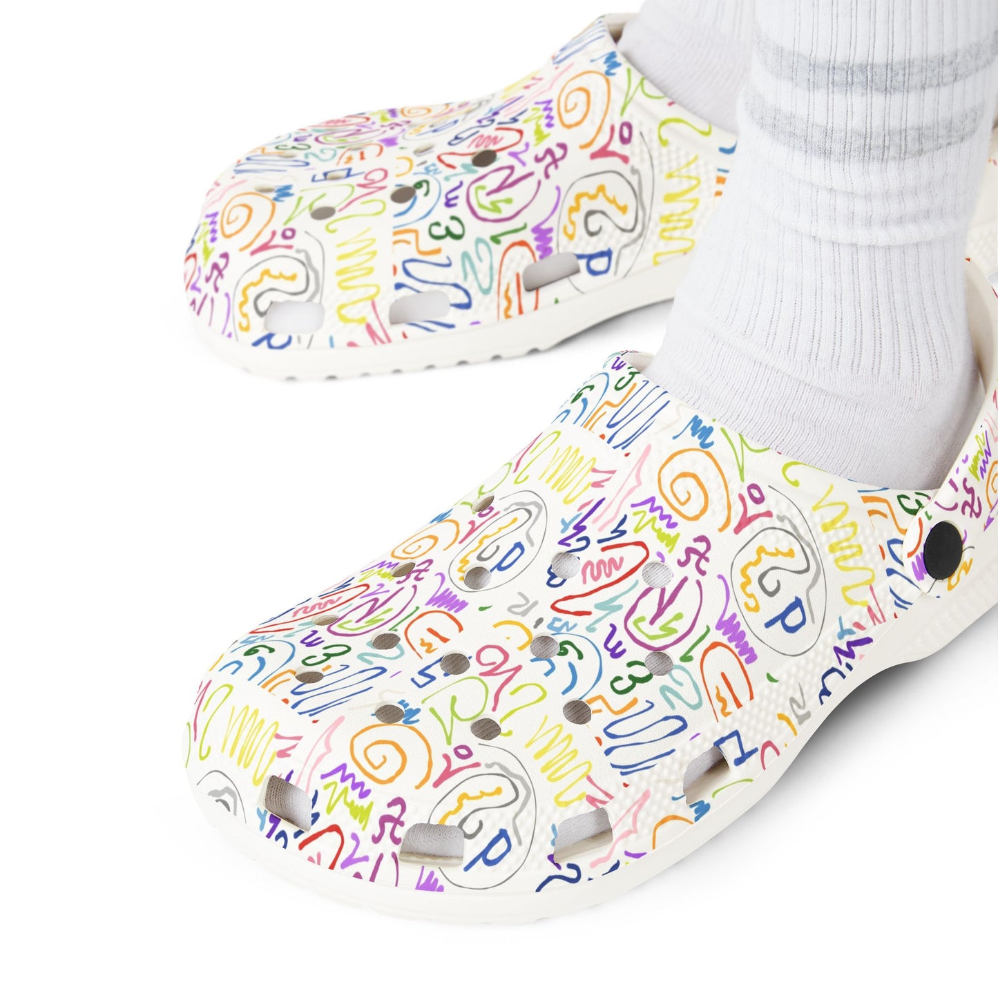 Colorful AOP EVA Foam Rubber Clogs, Fun Slip-On Shoes, Comfortable Everyday Footwear, Perfect for Gardening, Beach, Casual Outings