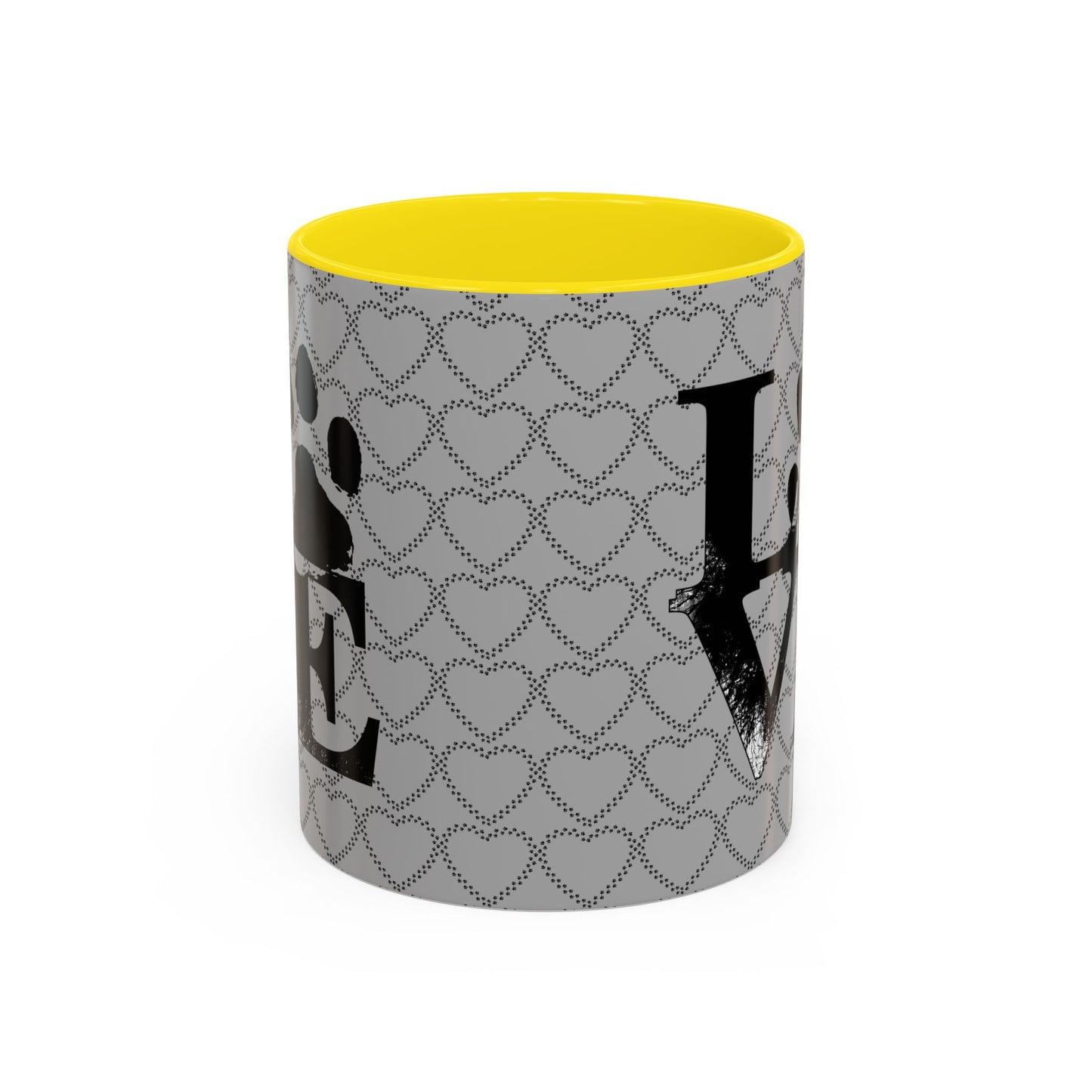 Chic Love Coffee Mug for Pet Lovers, Black Accent Mug, Valentine's Gift, Animal Lover Cup, Perfect for Hot Beverages