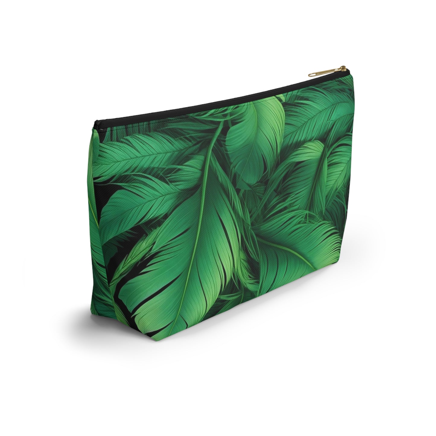 Tropical Leaf Accessory Pouch, Eco-Friendly Makeup Bag, Travel Organizer, Green Floral Pouch, Cute Gift for Nature Lovers