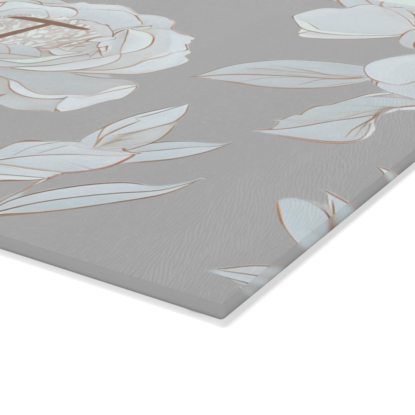 Personalized Floral Glass Cutting Board, Custom Kitchen Decor, Gift for Her, Wedding Gift, Housewarming Present
