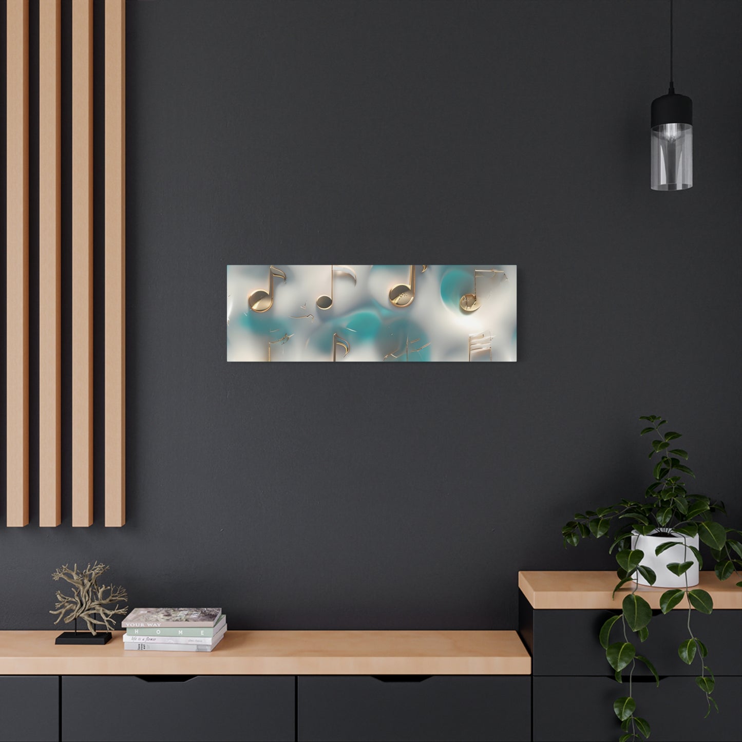 Musical Notes Wall Art Canvas, Elegant Home Decor, Perfect for Musicians, Music Lovers, Gifts for Music Teachers, Unique Art Piece
