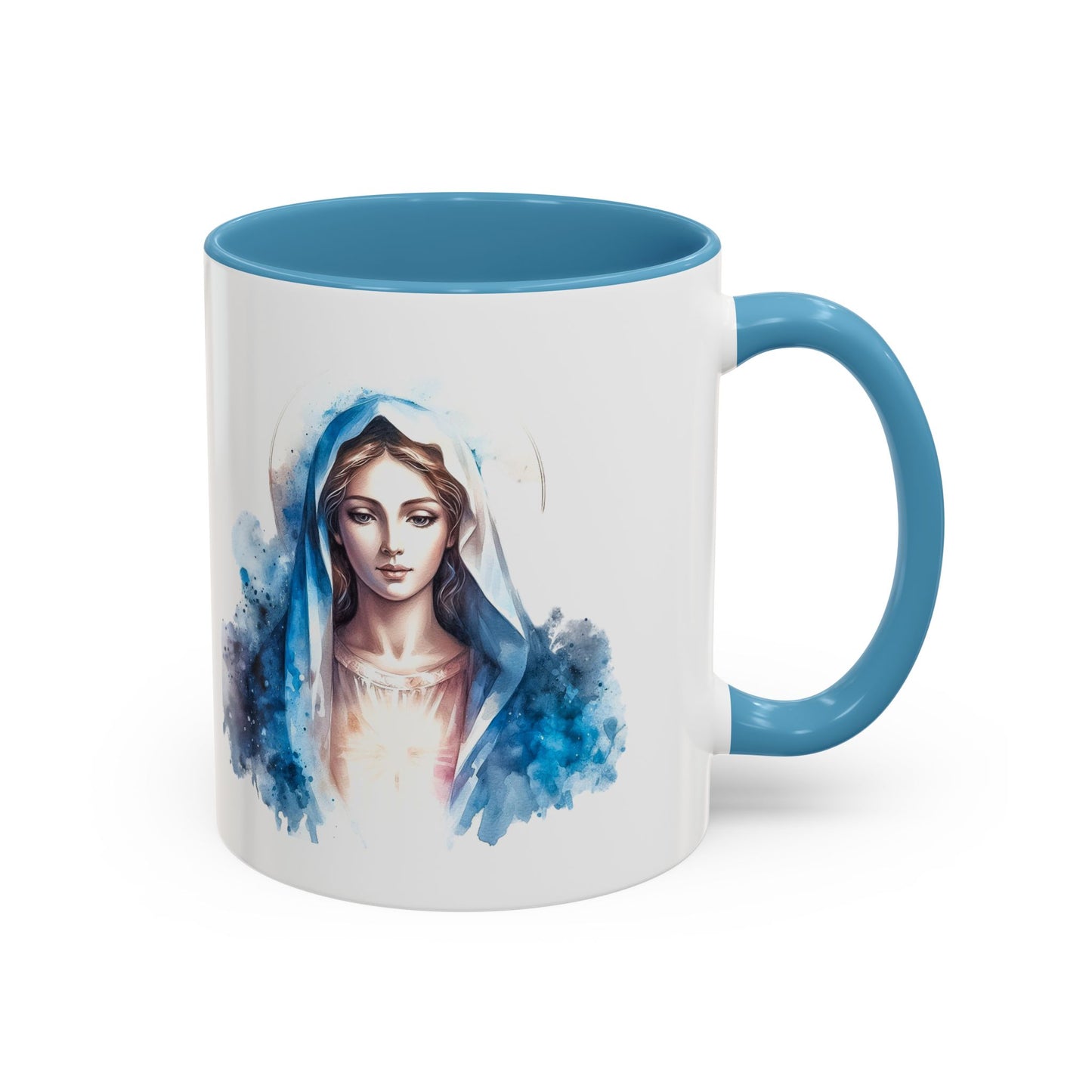 Serene Virgin Mary Coffee Mug - Spiritual Inspiration, Gift for Faith Lovers, Home Decor, Mother's Day, Religious Art