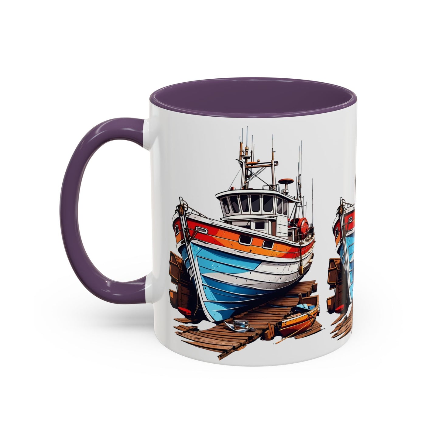 Nautical Accent Coffee Mug | Perfect for Boat Lovers, Sailor Gifts, Coastal Decor, Unique Gift Idea, Custom Artwork Mug
