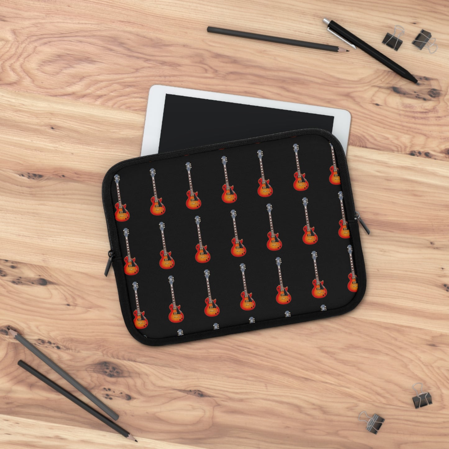 Guitar Pattern Laptop Sleeve | Music Lover Gift, Tech Organizer, Unique Laptop Case, Geek Gift, Rock Music Accessory