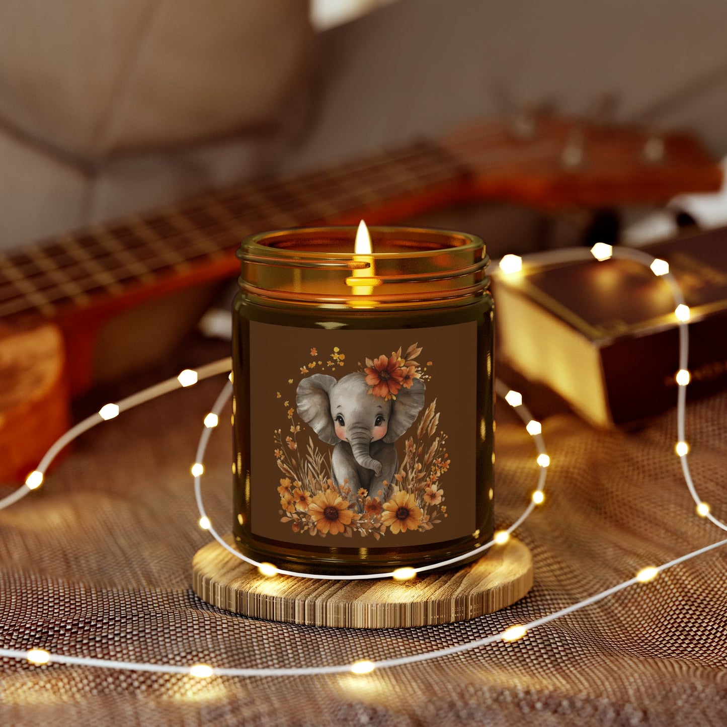 Whimsical Elephant Scented Candle - Coconut Apricot Wax for Home Decor, Gifts, Relaxation, Baby Showers, Birthday Celebrations