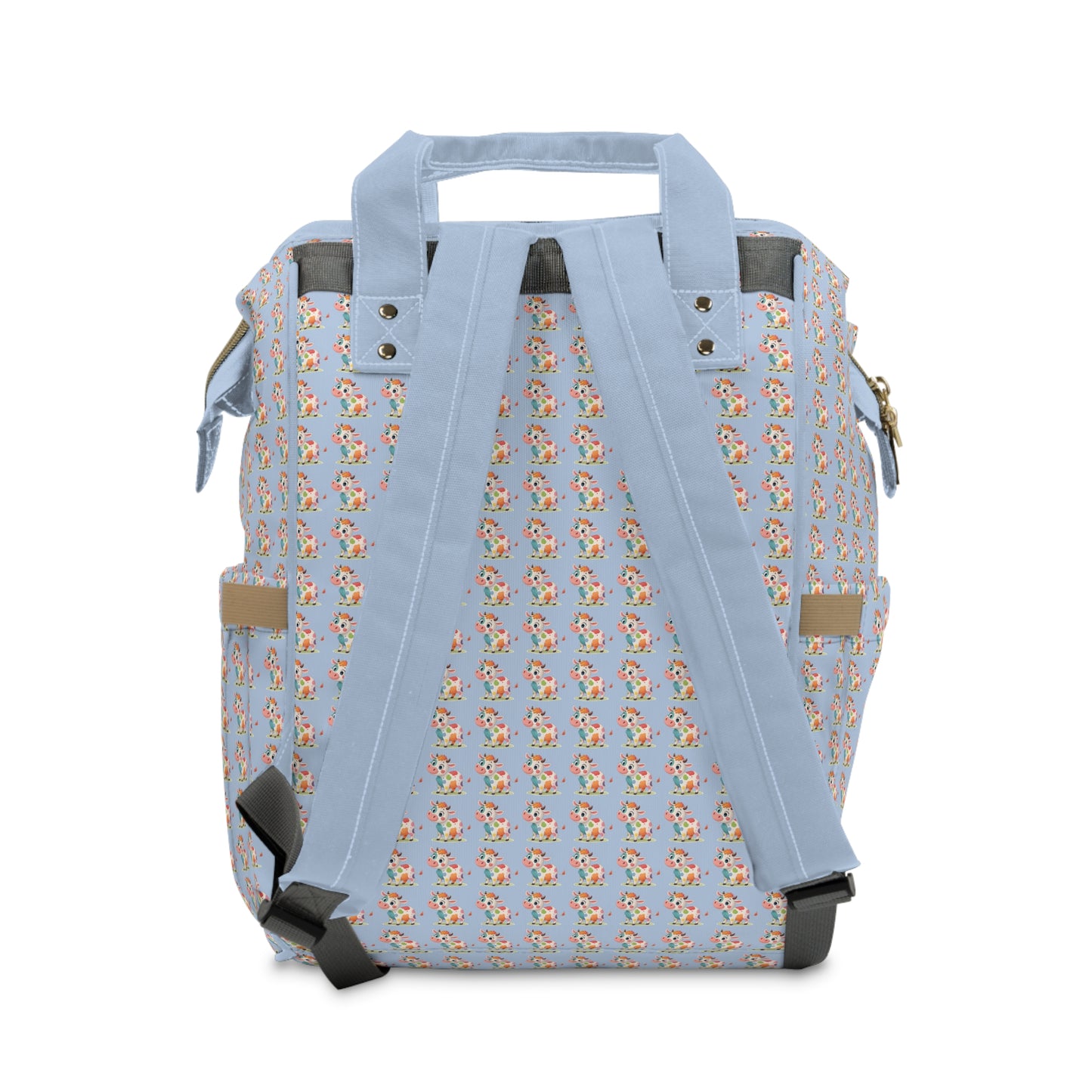 Cute Cow Pattern Diaper Backpack, Functional Baby Bag, Stylish Nursery Essential, Ideal for Moms and Dads, Baby Shower Gift, Travel Friendly