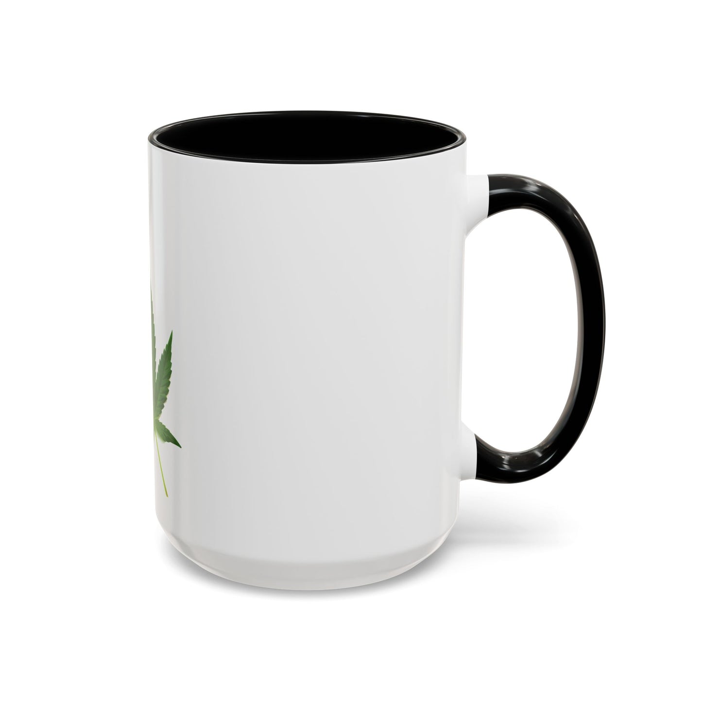 Marijuana Leaf Accent Coffee Mug | Cannabis Lover's Gift, Unique Coffee Cup, Pothead Mug, Stoner Gift Idea, Greenery Decor