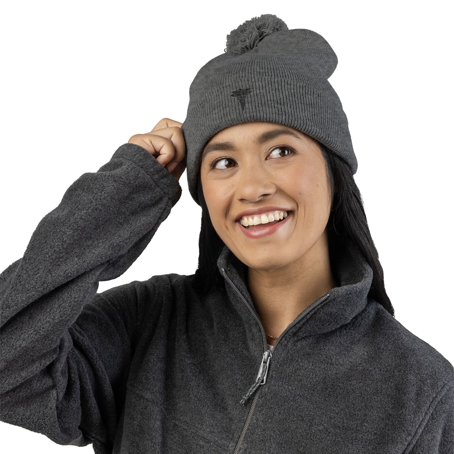 Cozy Pom-Pom Knit Cap, Winter Beanie, Embroidered Hat, Gift for Him/Her, Stylish Knitwear, Cold Weather Accessory