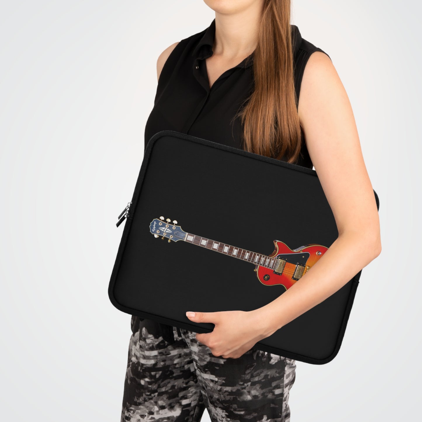 Guitar Lover's Laptop Sleeve - Musician Gift, Rock n Roll Accessory, Personalized Laptop Case, Unique Tech Bag, Music Themed Gift