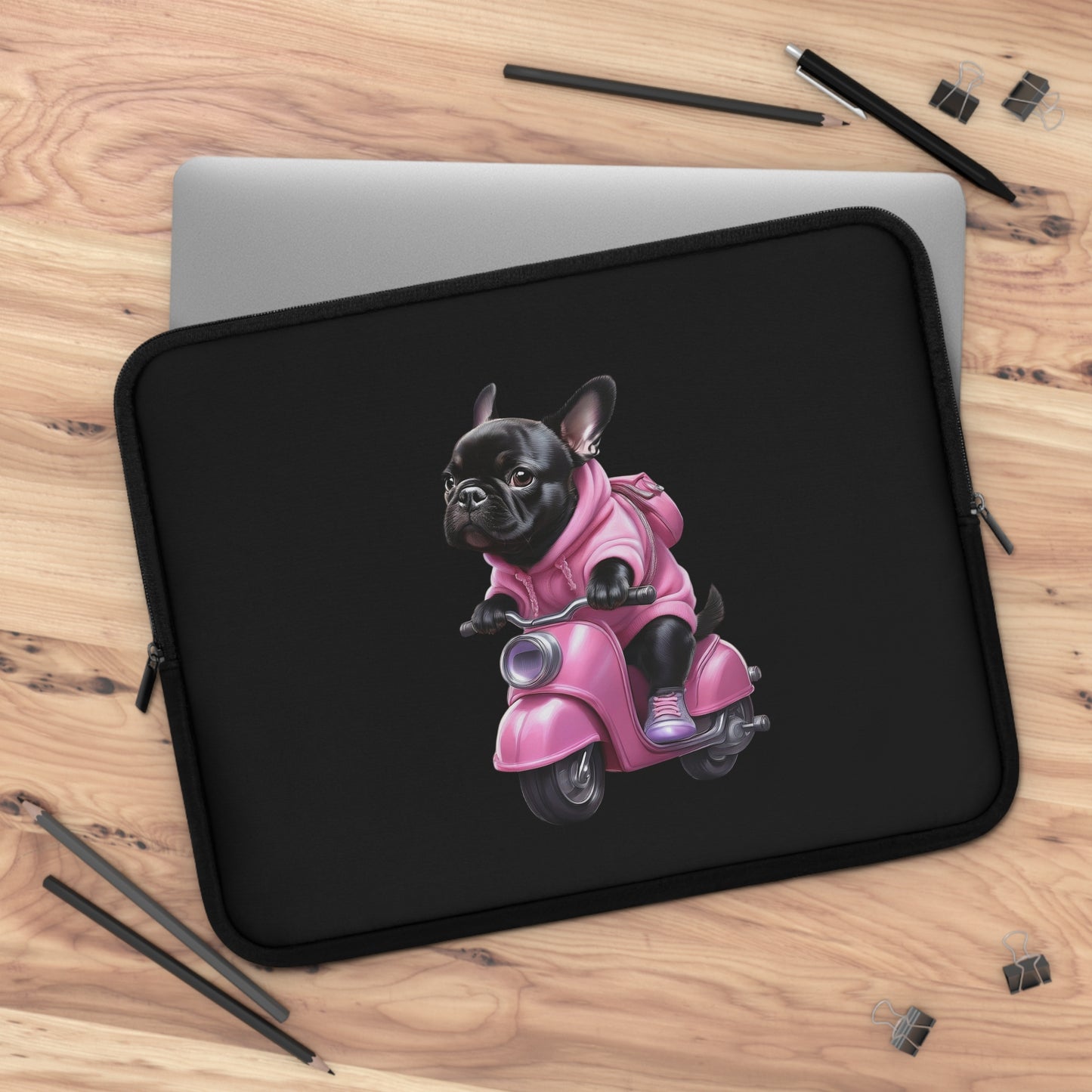 Cute French Bulldog Laptop Sleeve, Unique Pet Lover Gift, Tech Accessories, Dog Themed Sleeve, Birthday Present, Stylish Protection