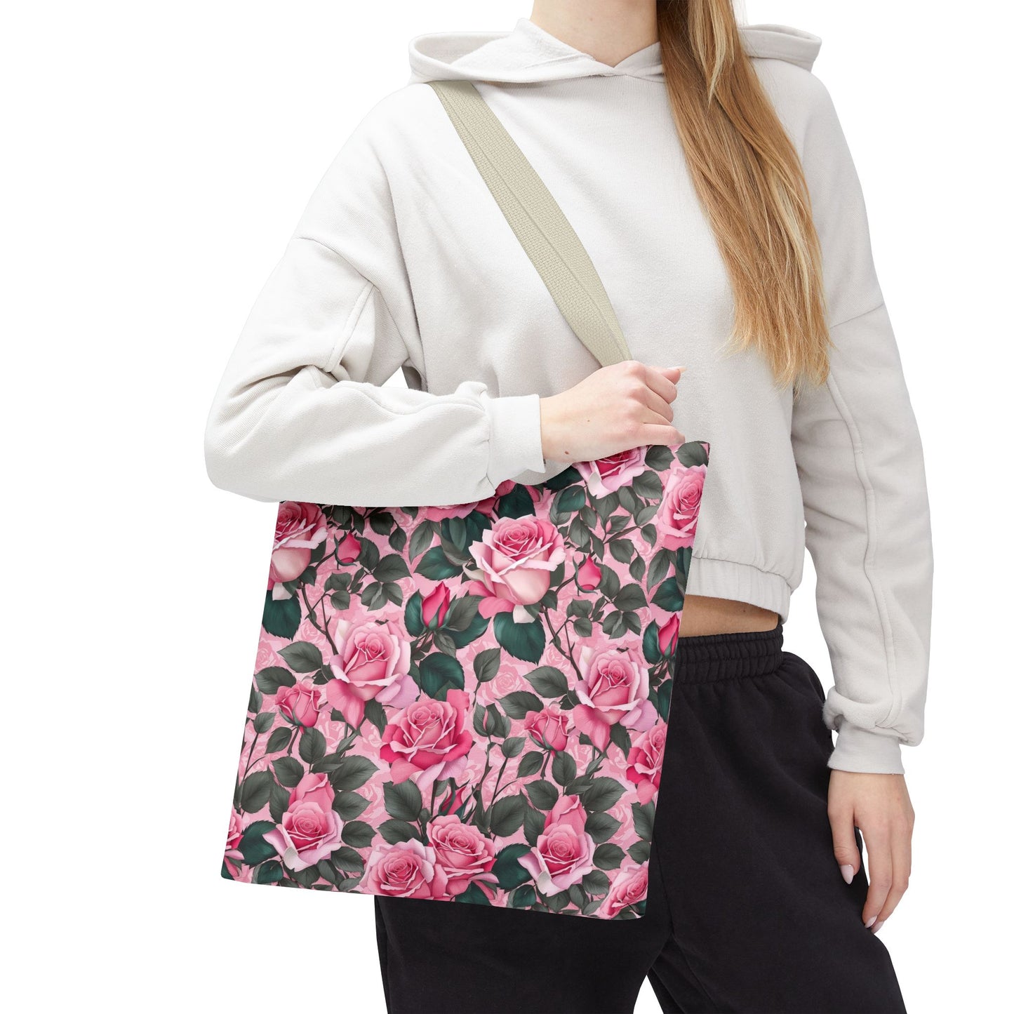 Pretty Pink Floral Tote Bag, Stylish Reusable Bag, Shopping Tote, Gift for Her, Eco-Friendly, Mother's Day Gift