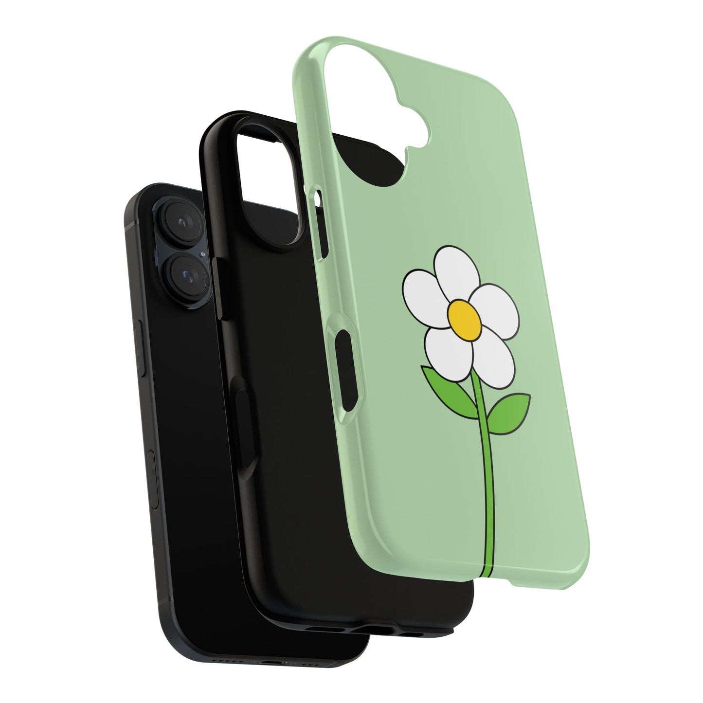 Floral Phone Case - Tough Cases for Nature Lovers, Cute Green Flower Design, iPhone Cover, Gift for Her, Spring Accessories