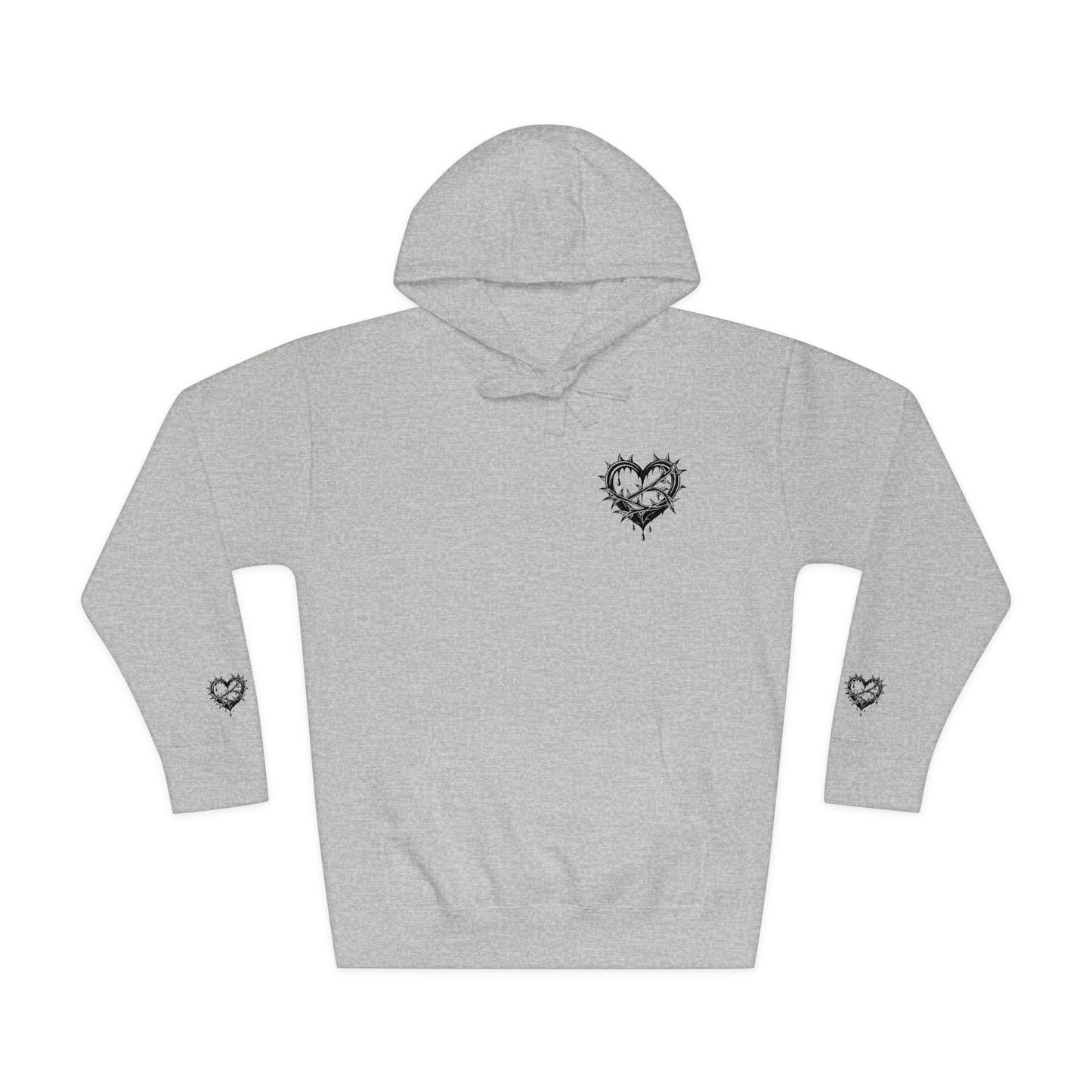 Heartfelt Unisex Fleece Hoodie, Cozy Gift, Casual Wear, Valentine's Day, Romantic Style