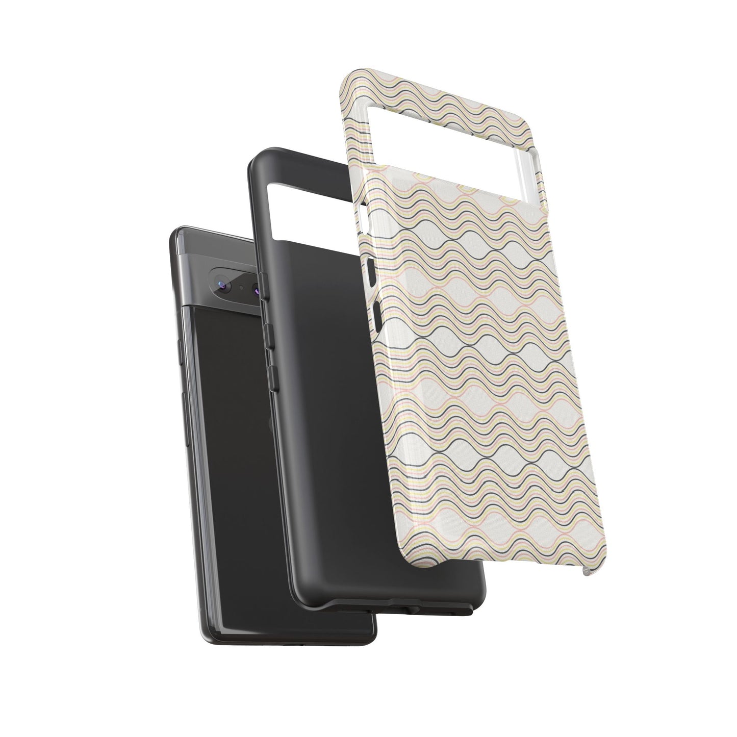 Stylish Phone Case for Tough Protection, Wavy Design, Chic Accessory, Gift for Her, Trendy Tech, Holiday Gift Idea