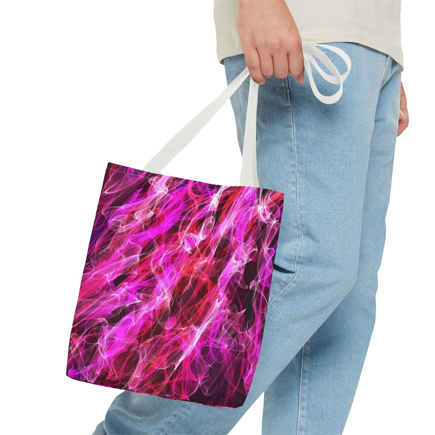 Vibrant Abstract Tote Bag, Colorful Shopping Bag