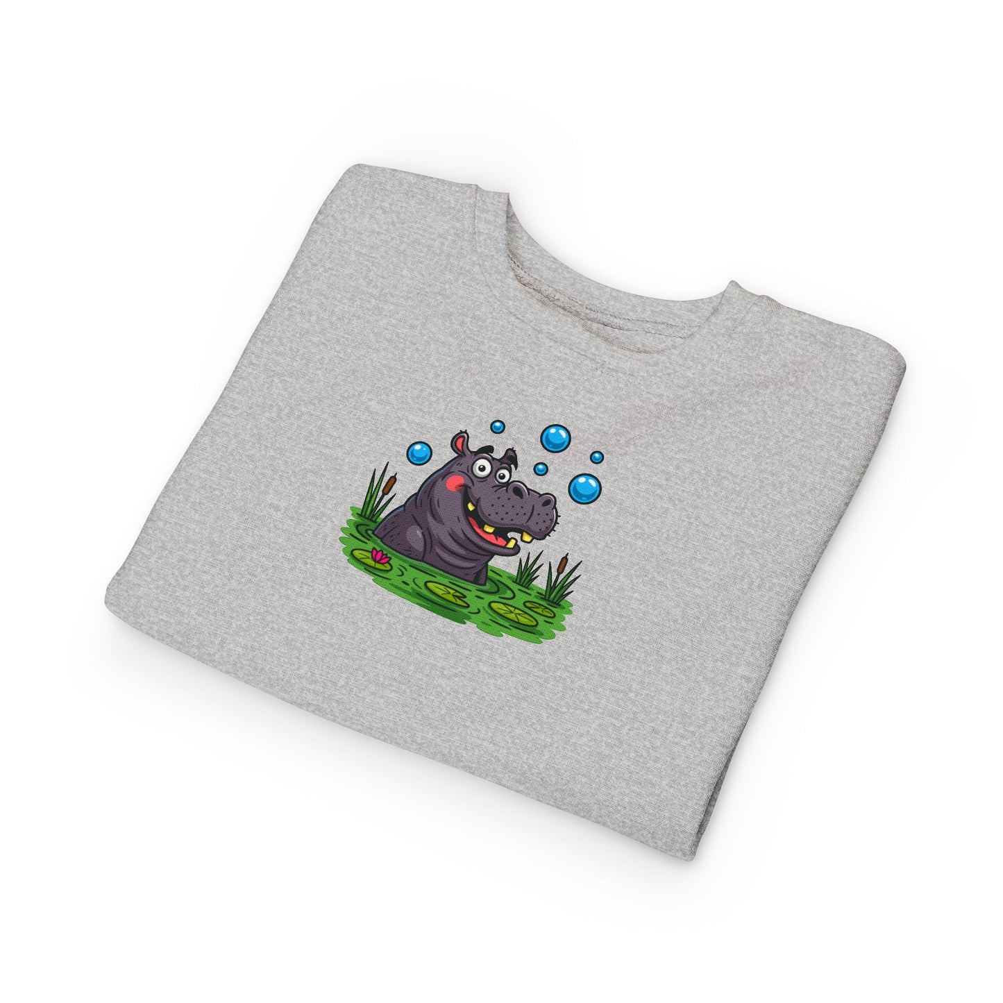 Toddler Hippo Sweatshirt, Cute Animal Apparel, Kids' Gift Idea, Birthday Present, Playful Toddler Clothes, Animal Lover Sweatshirt