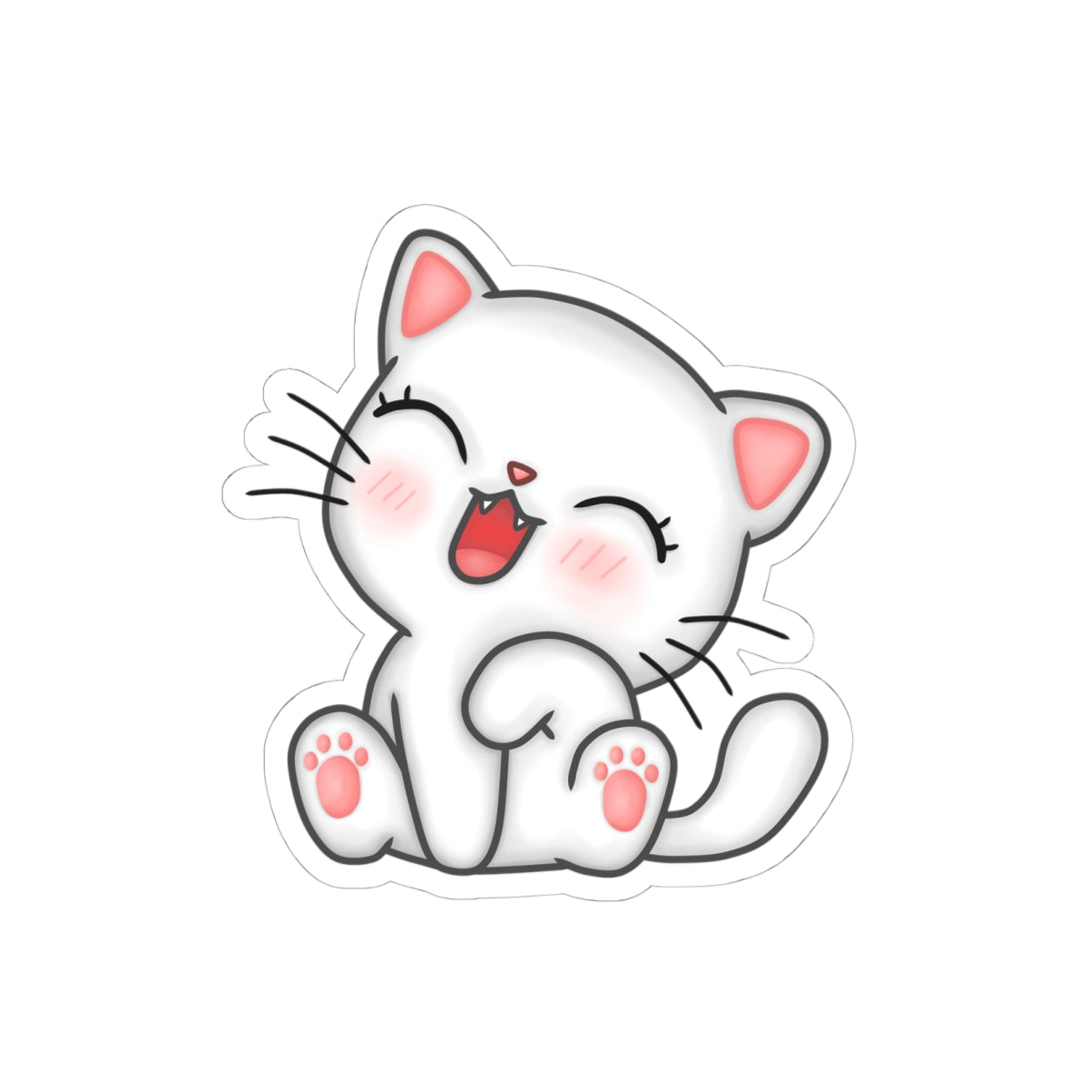 Cute Cat Kiss-Cut Stickers, Adorable Cat Stickers for Laptops, Scrapbooking, Gifts for Cat Lovers, Playful Decor