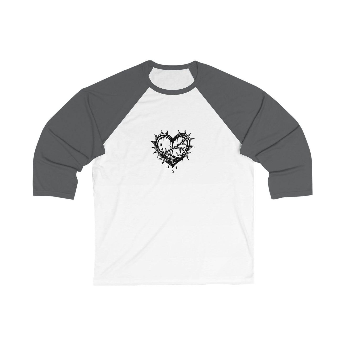 Heart Crown 3/4 Sleeve Baseball Tee, Unisex Casual Shirt, Gift for Him/Her, Trendy Sports Top, Cute Couple T-Shirt