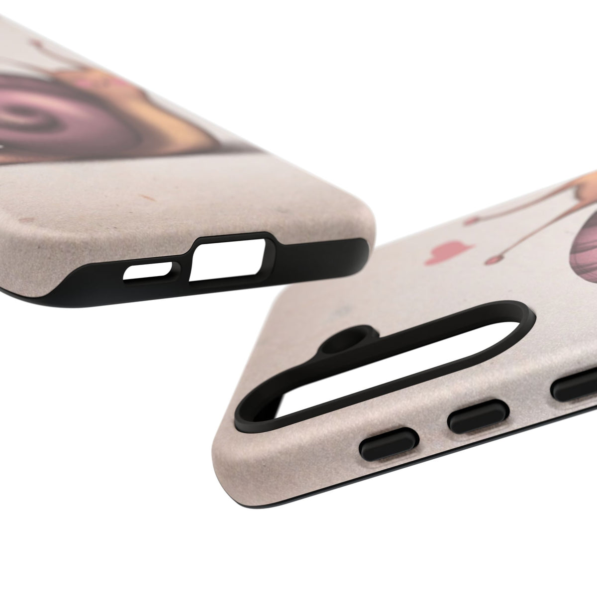 Cute Snail Phone Case — Pink Heart Cartoon Protective iPhone Cover
