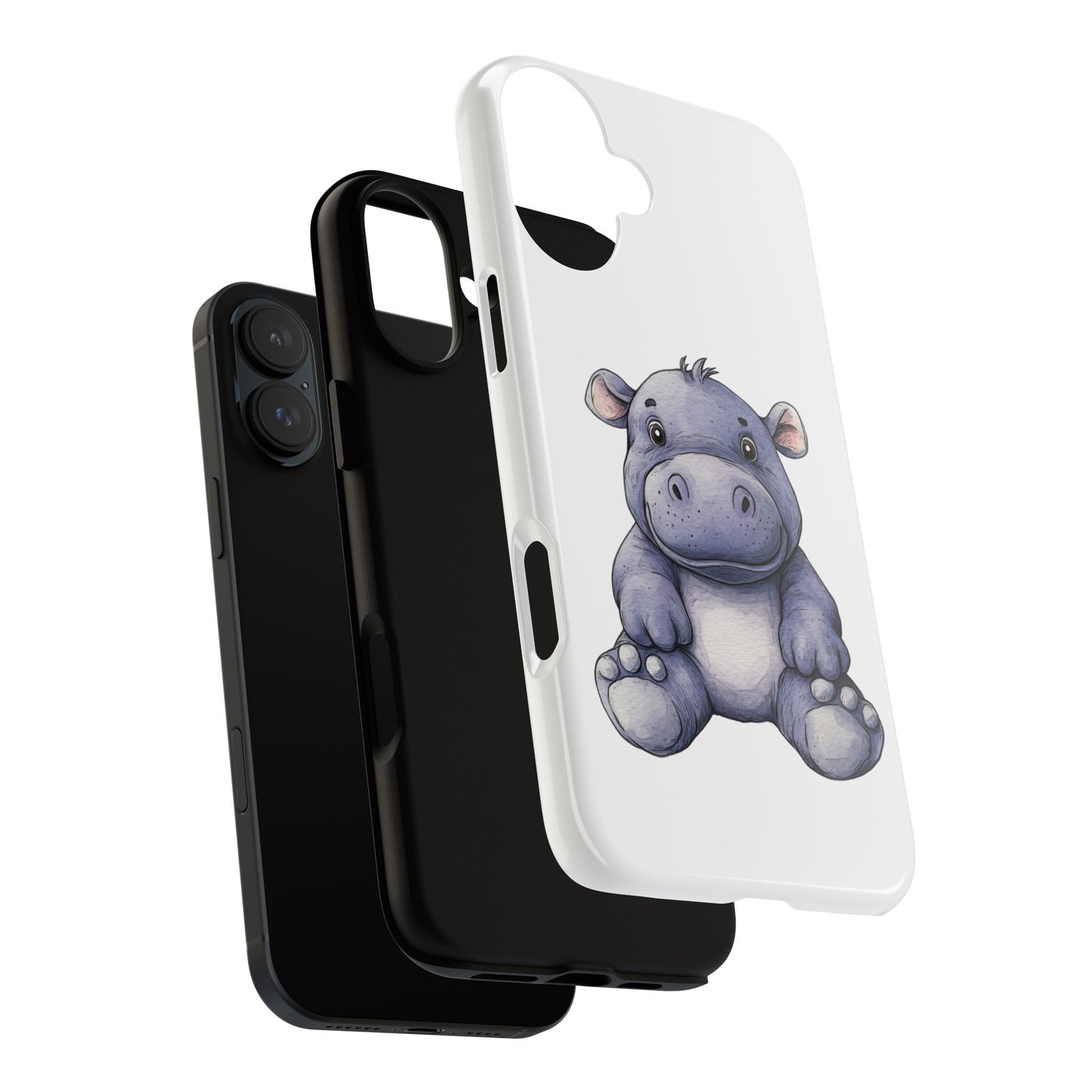 Cute Hippo Phone Case, Unique Tough Cases, Animal Lover Gift, Cute Animal Design, Baby Animal Phone Accessory