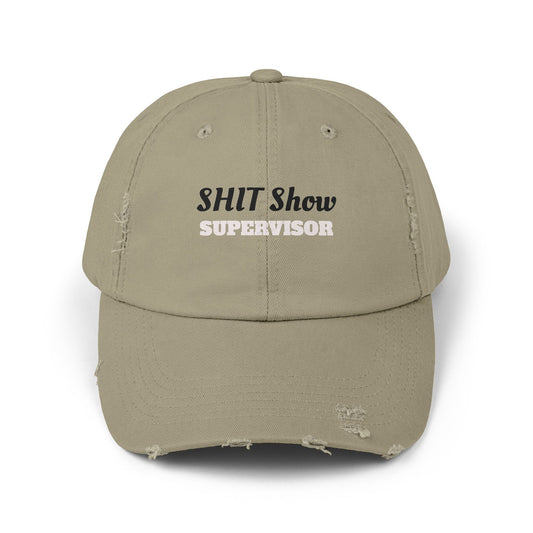 Unisex Distressed Cap, Fun Gift for Supervisors, Casual Hat, Distressed Dad Hat, Funny Cap for Events, Party Accessory, Everyday Wear