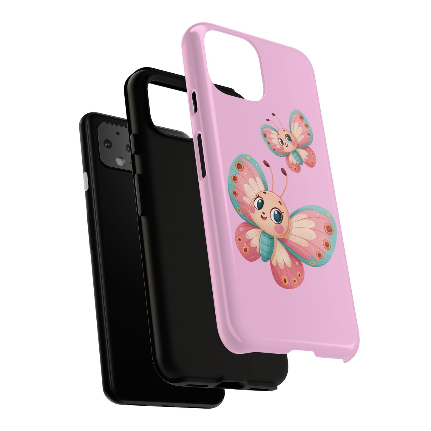 Cute Butterfly Phone Case, Tough Phone Cover, Girly Phone Accessory, Unique Gift for Her, Kids Phone Case, Floral Design Case