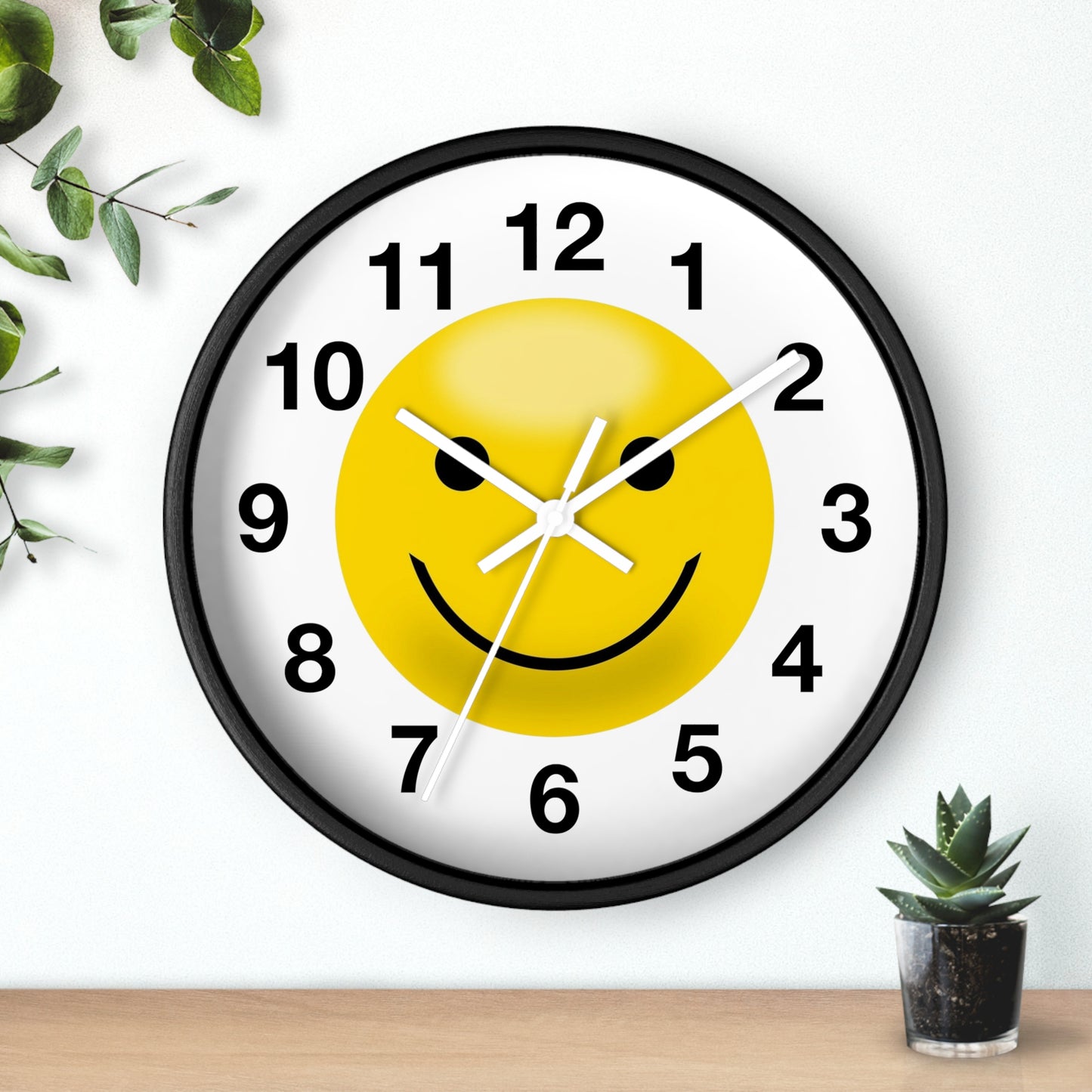 Cheerful Smiley Wall Clock, Positive Vibe Home Decor, Gift for Kids Rooms, Office Decor, Fun Timekeeper