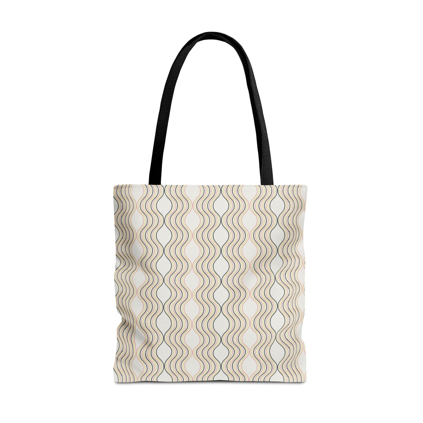 Waves Pattern Tote Bag, Boho Chic Handbag, Everyday Carry, Beach Bag, Gift for Her, Eco-Friendly Style