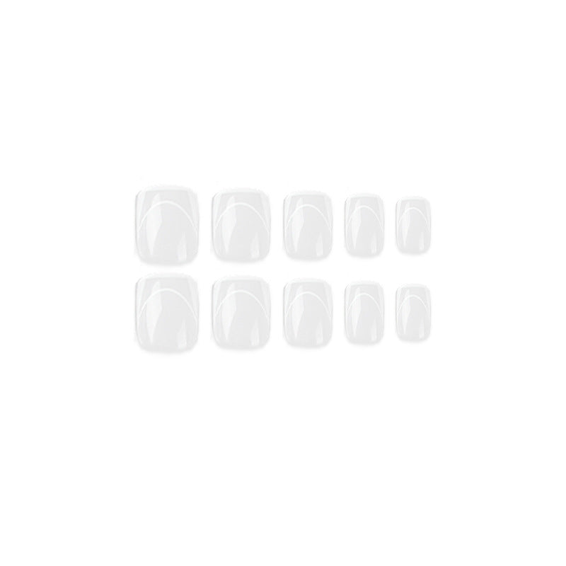 Press on nails short simple white French nails patch Press on nails nails nails piece False nails piece Wholesale – Image 5