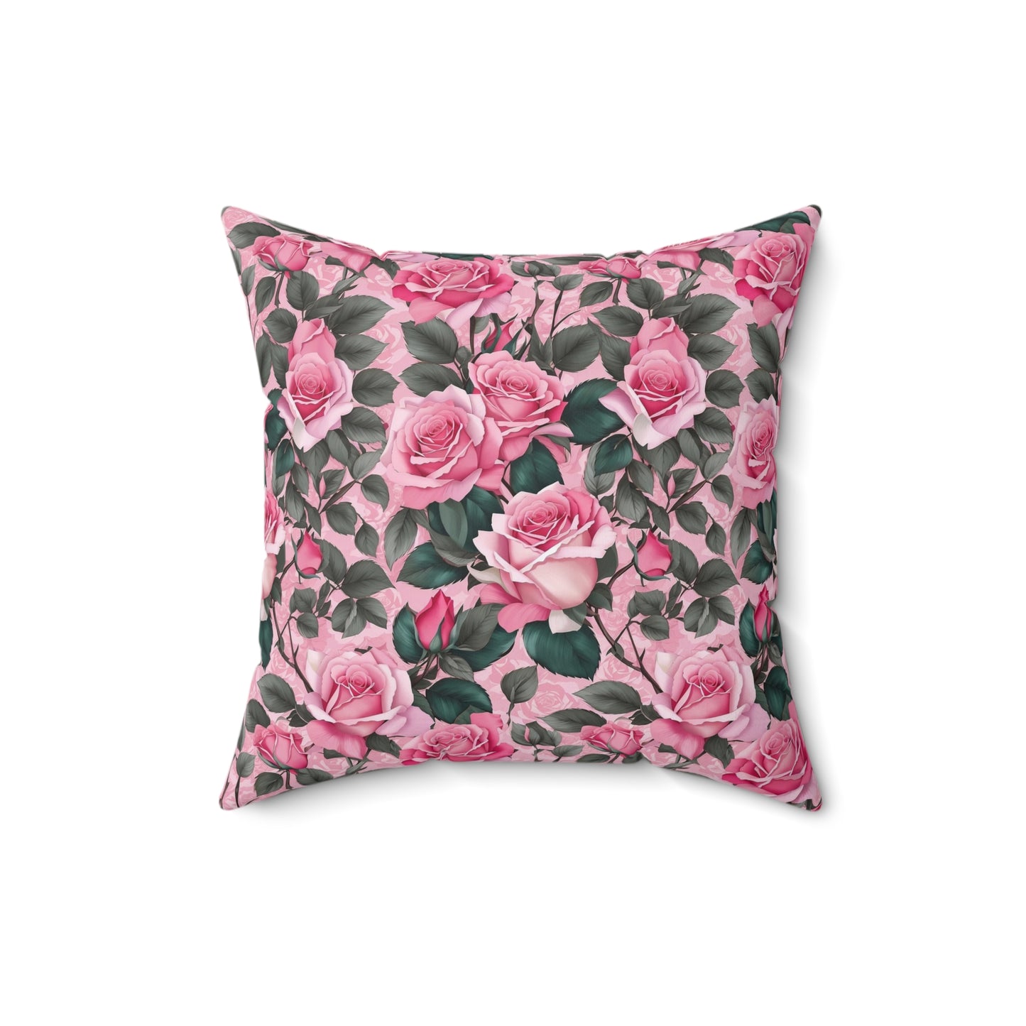 Floral Decorative Pillow, Cozy Home Accent, Pink Rose Cushion, Gift for Her, Living Room Decor, Spring Home Decor