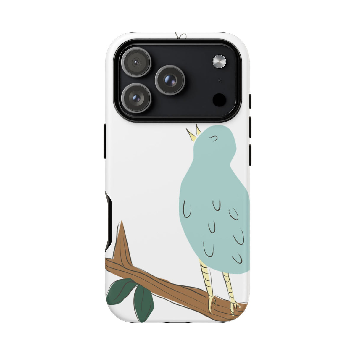 Birdsong Phone Case — Cute Blue Bird on Branch Protective Case