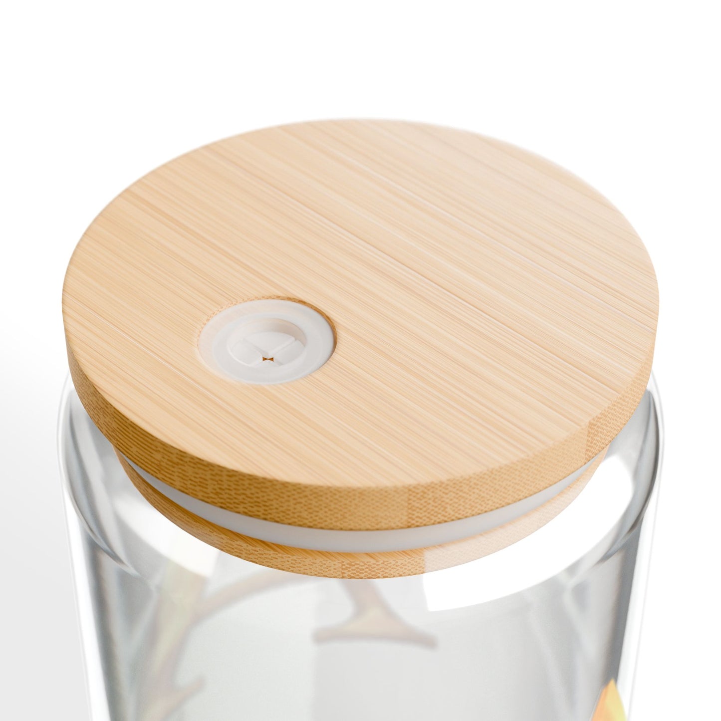 Stylish Glass Sipper with Bamboo Lid - Letter A
