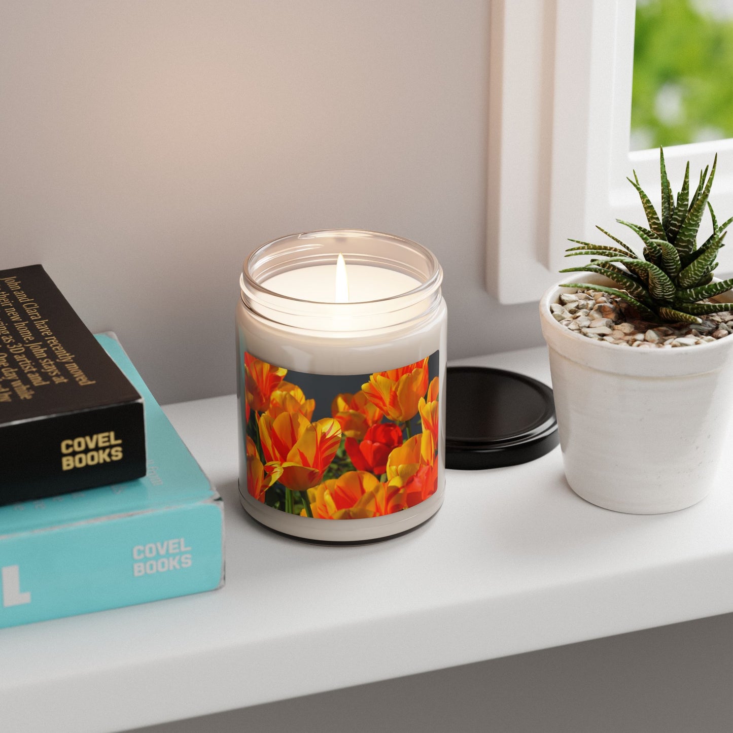 Vibrant Floral Scented Soy Candle, Perfect for Relaxation, Home Decor, Gifts