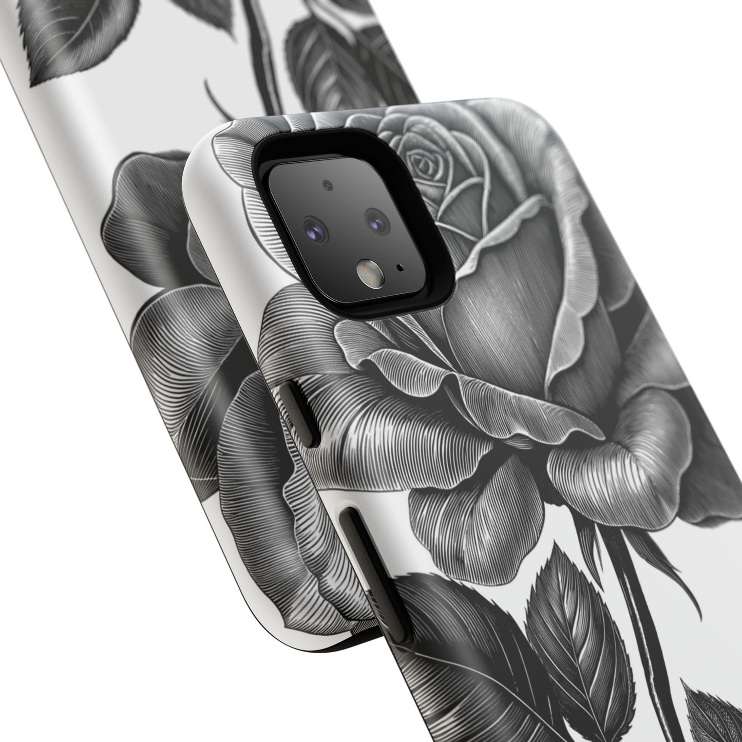 Elegant Floral Phone Case - Tough Cases, Black Rose Design, Floral Phone Cover, Stylish Phone Accessory, Gift for Her, Mother's Day