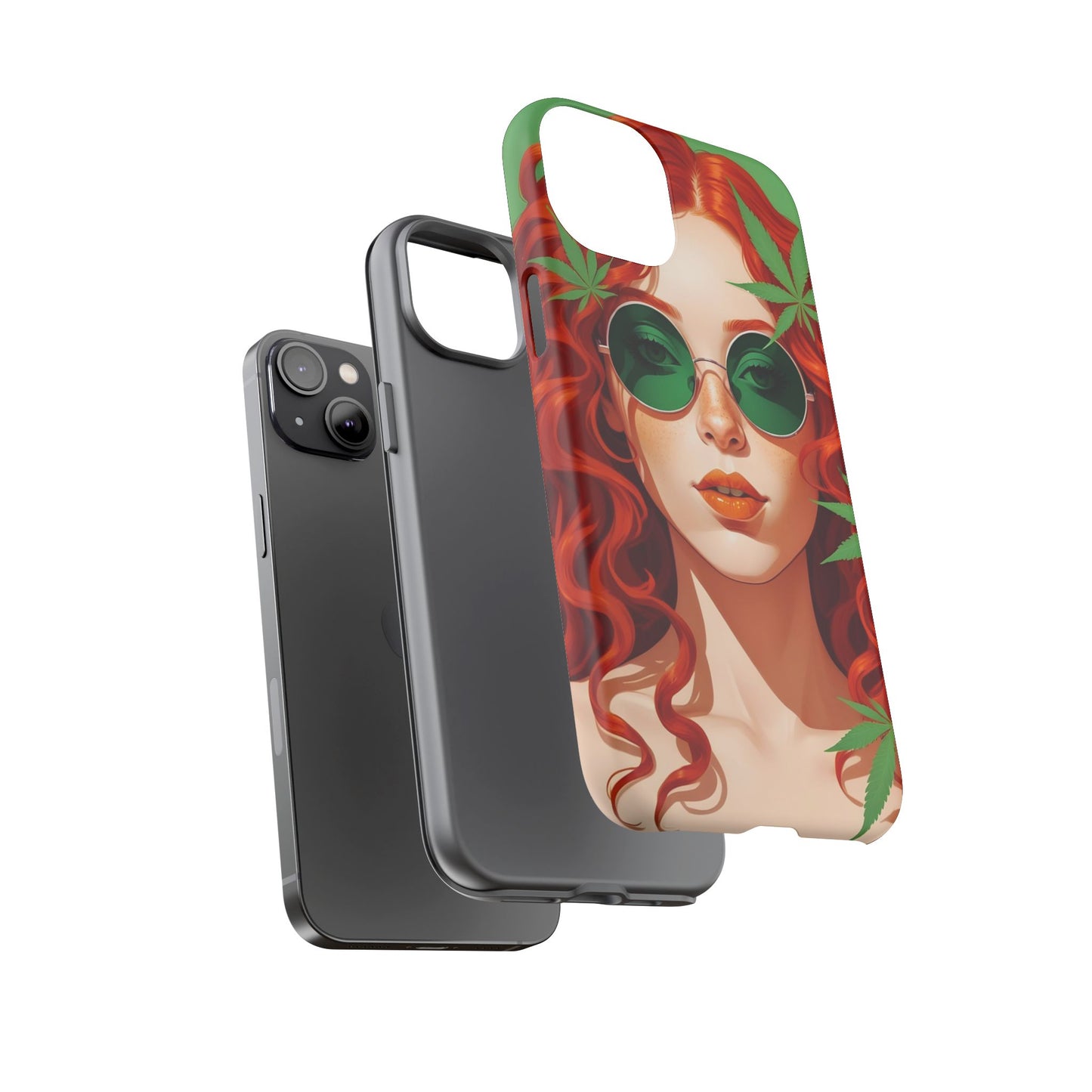 Vibrant Phone Case with Retro Greenery Design, Trendy Case for Casual Look, Gift for Her, Summer Vibes, Unique Phone Accessory