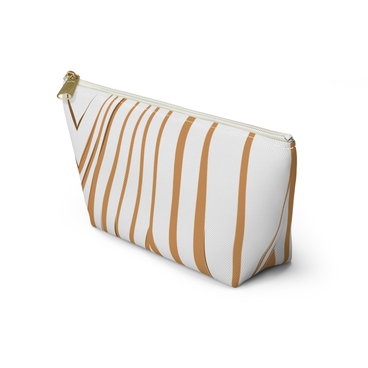 Chic T-bottom Accessory Pouch, Stylish Makeup Bag, Canvas Cosmetic Case, Travel Organizer, Gifts for Her