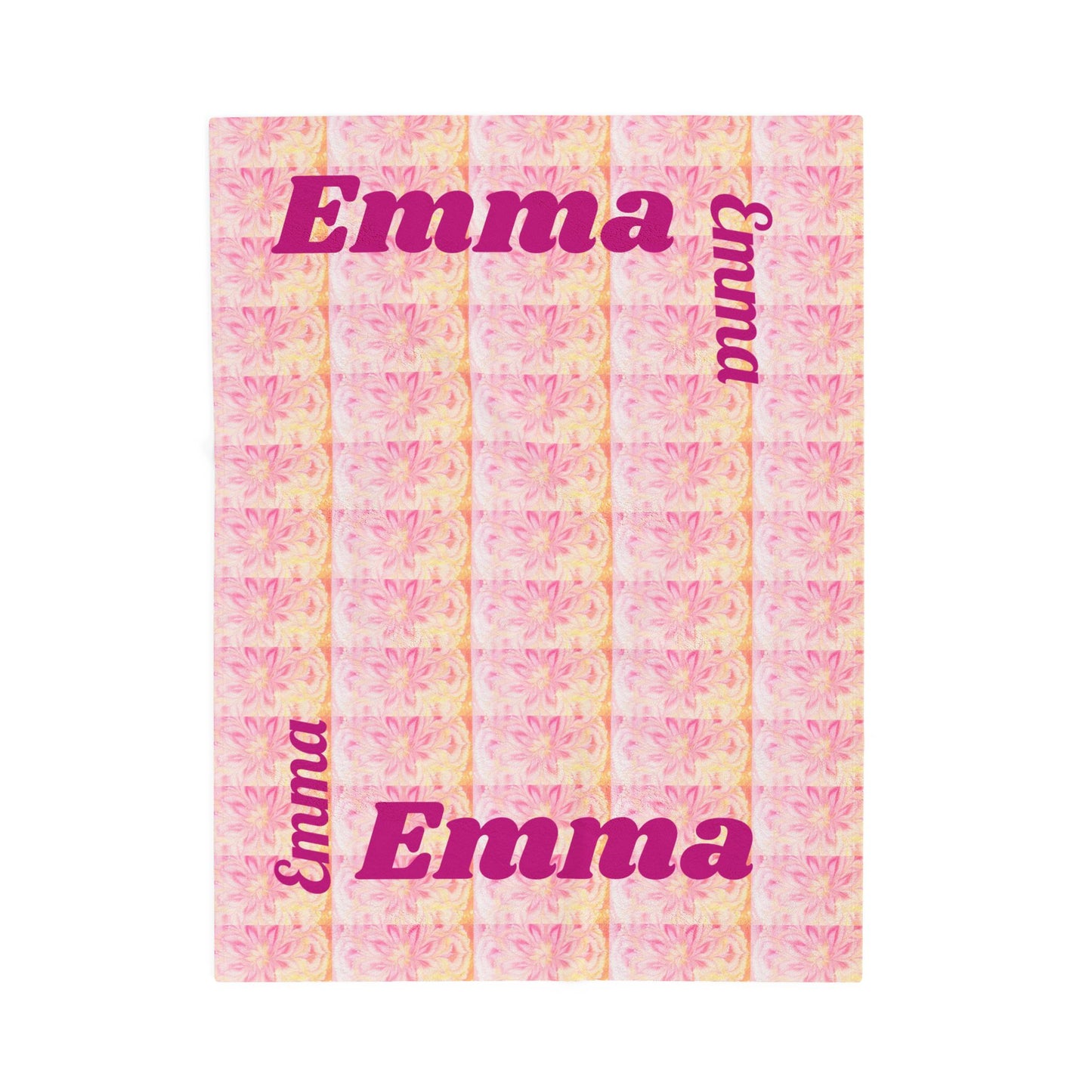 Personalized Velveteen Plush Blanket for Cozy Nights - Emma