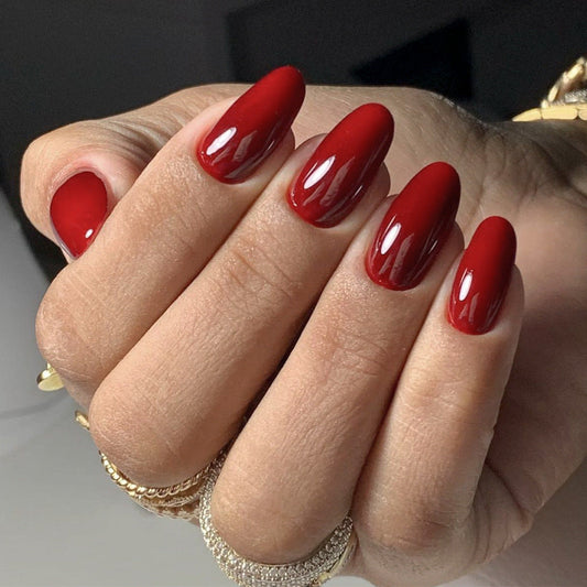 Nail art 24 pieces short round nail piece solid color monochrome simple – Image 2