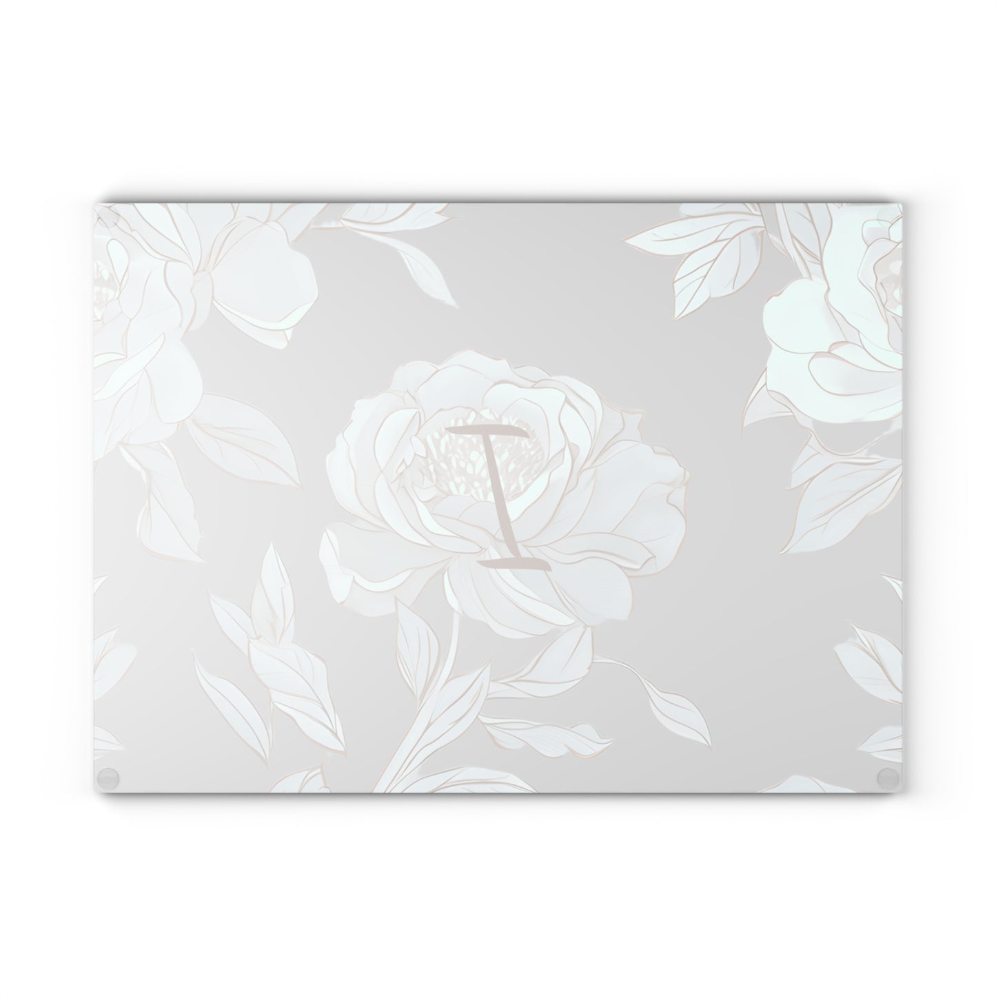Personalized Floral Glass Cutting Board, Custom Kitchen Decor, Gift for Her, Wedding Gift, Housewarming Present